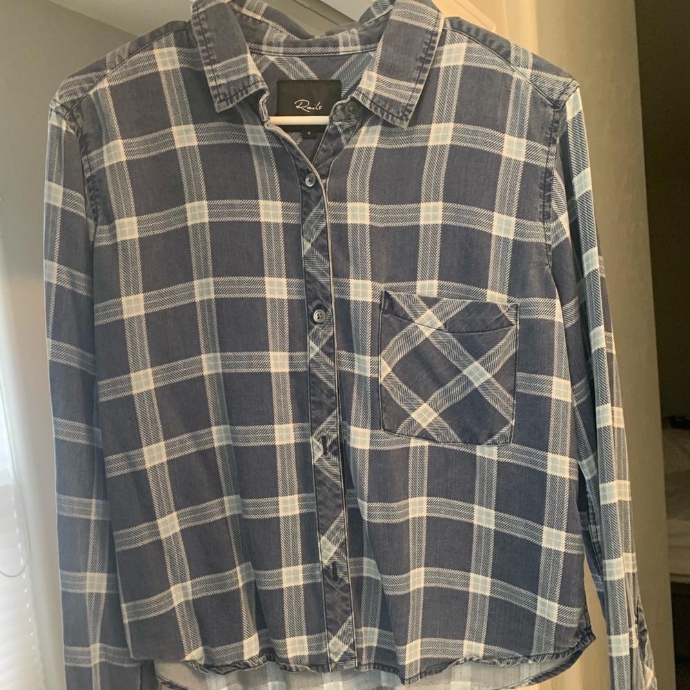 Rails Crop Flannel Button Down